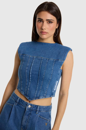 denim top - mediumblauw