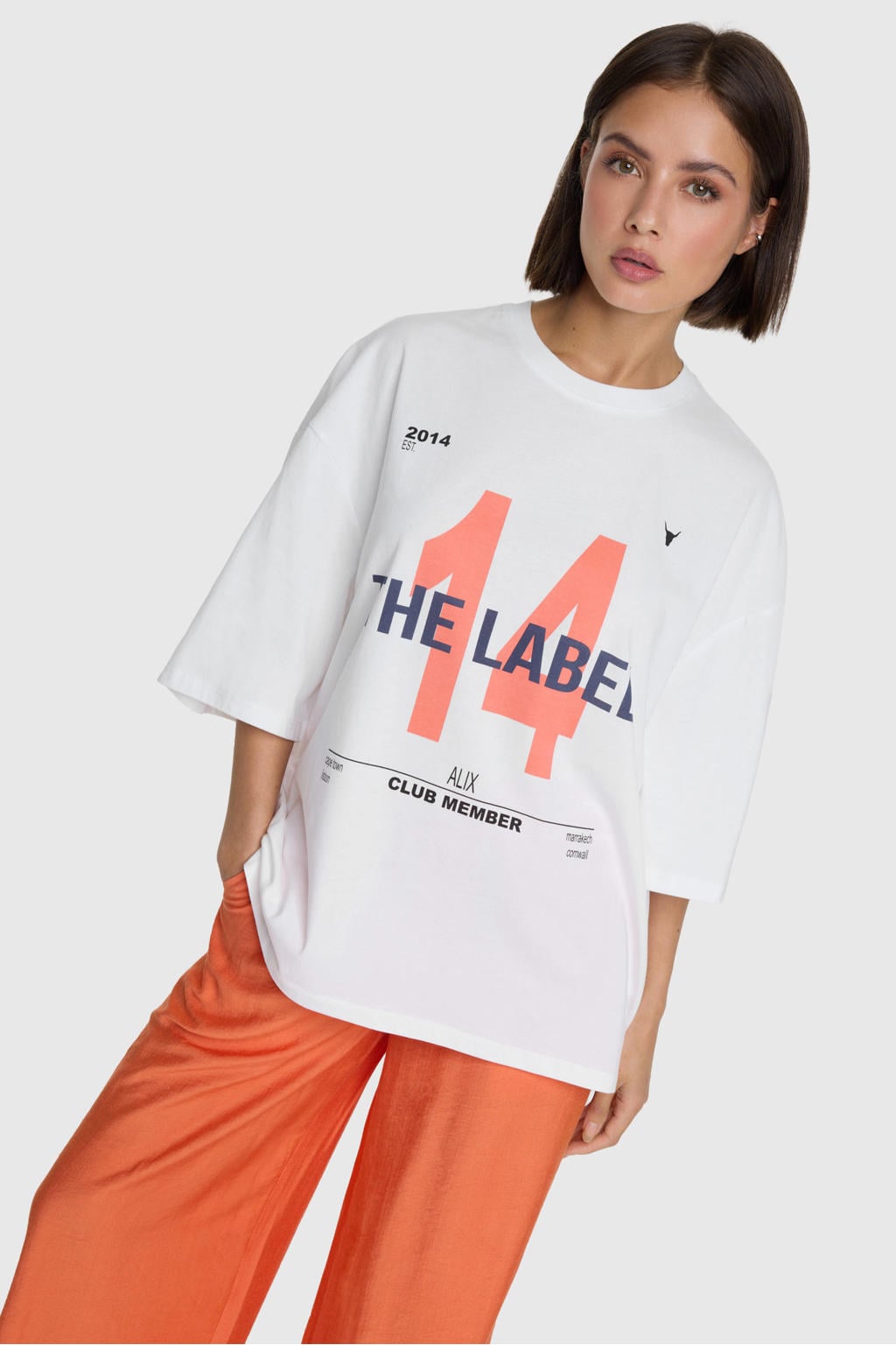 Alix the Label boxy T-shirt met print - wit