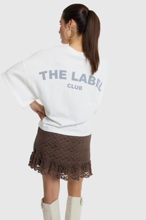 boxy T-shirt met backprint - wit