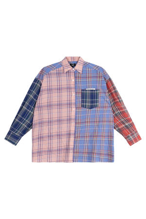oversized geruite blouse - meerkleurig