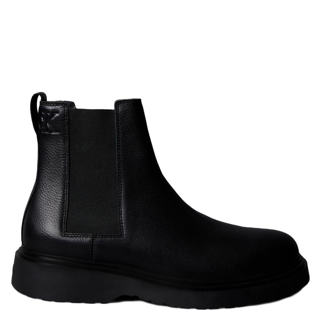 Zwarte heren Calvin Klein leren chelsea boots met profielzool -