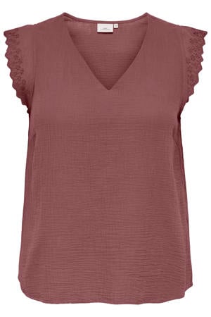 top broderie roodbruin