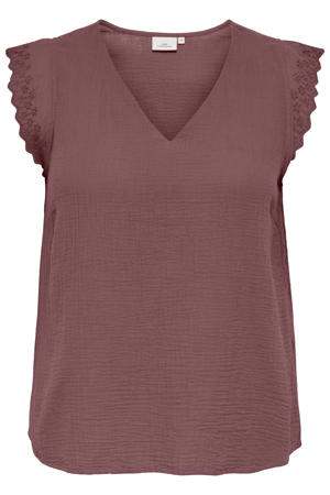 top broderie roodbruin