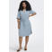 ONLY CARMAKOMA midi jurk met glitter lichtblauw