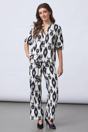 viscose blouse met print - ecru