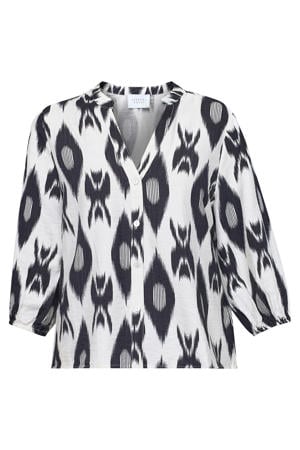 viscose blouse met print - ecru