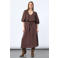 SisterS Point viscose midi jurk met stippen - bruin