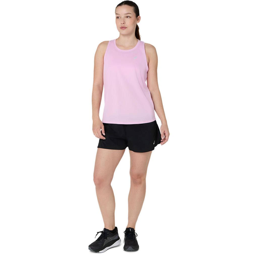 Lilakleurige dames Core hardlooptop van polyester met effen en ronde hals