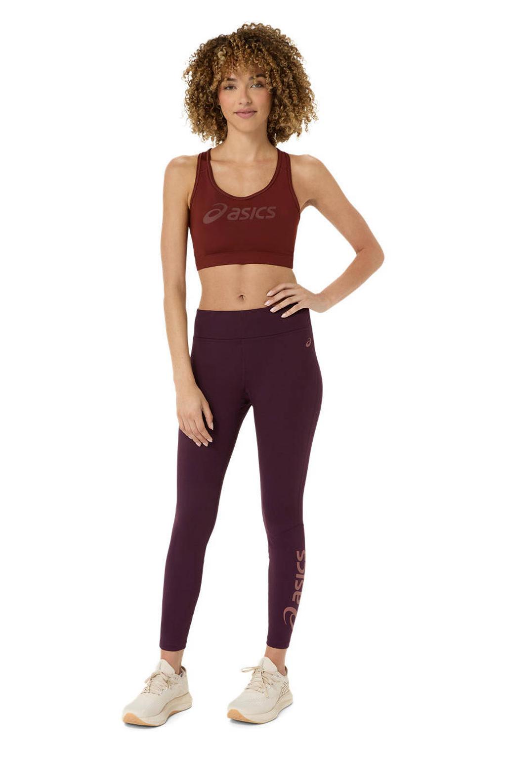 Donkerrode dames sportlegging van polyester met slim fit, regular waist en elastische tailleband