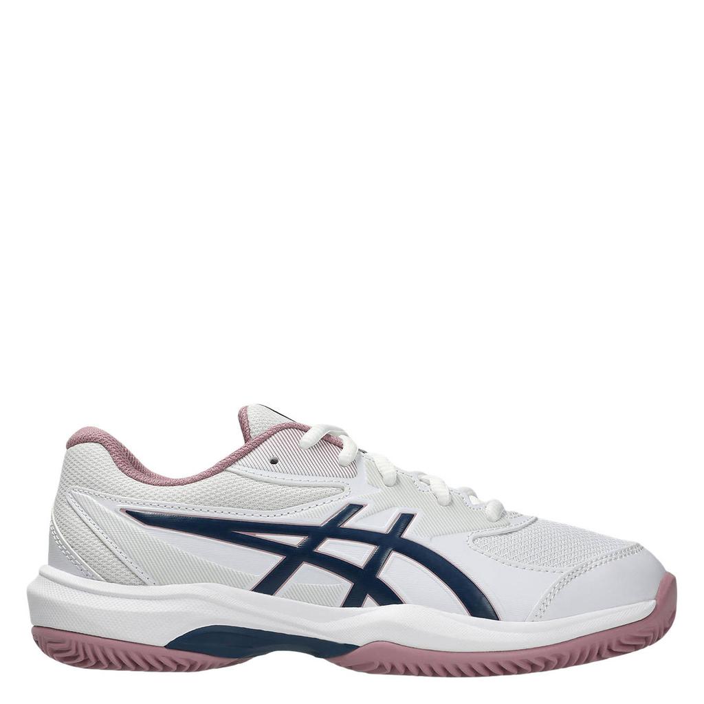 Wit en zwarte jongens en meisjes ASICS Gel-Game Clay OC mesh tennisschoenen - van mesh-pu/voering: mesh/voetbed: eva met veters