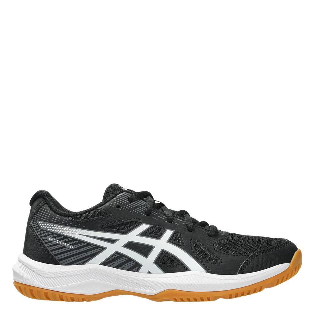 Zwart en witte jongens en meisjes ASICS Upcourt 6 mesh sportschoenen - van mesh-pu/voering: mesh/voetbed: eva met veters