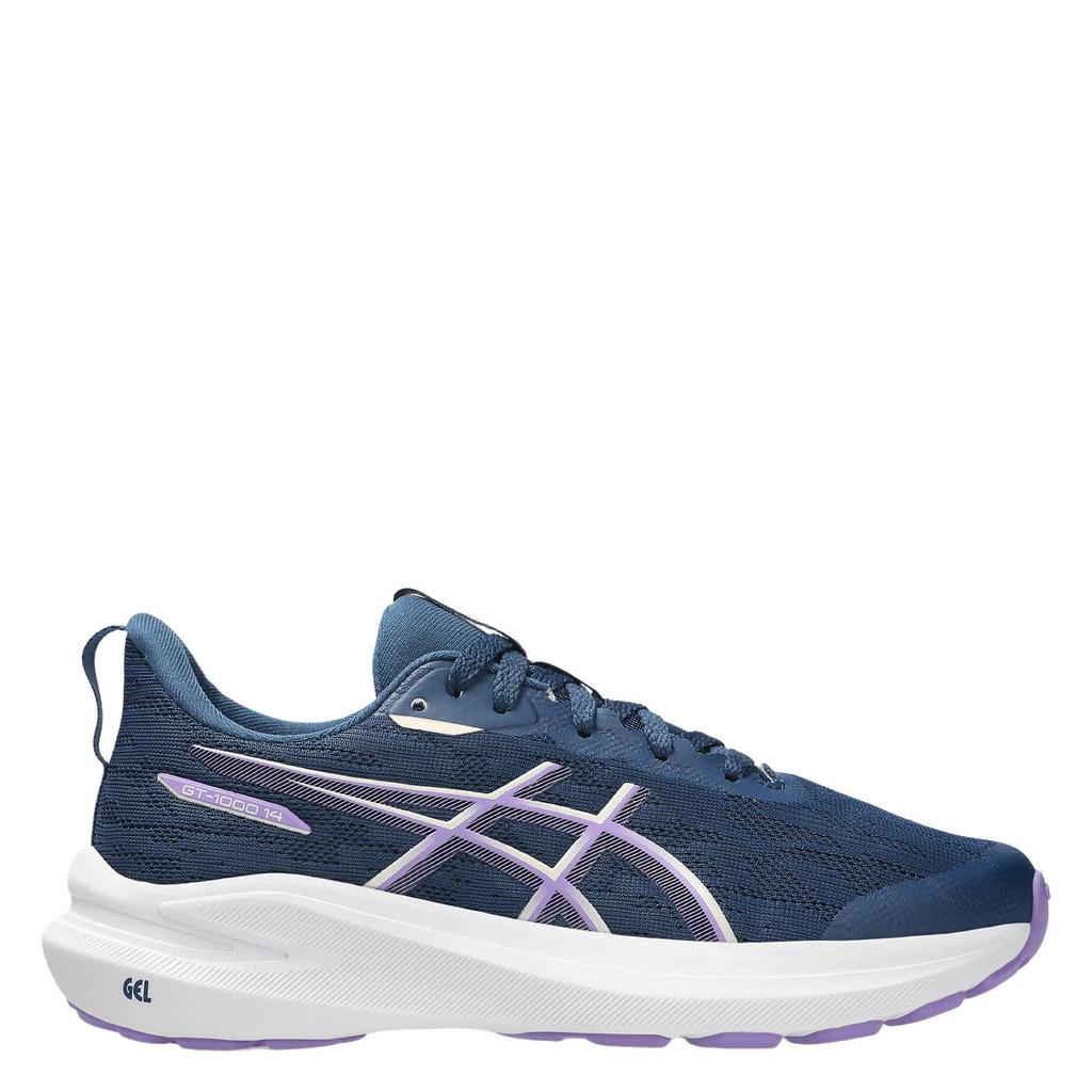 Blauw en roze jongens en meisjes ASICS GT-1000 14 mesh hardloopschoenen - van mesh-pu/voering: mesh/voetbed: eva met veters