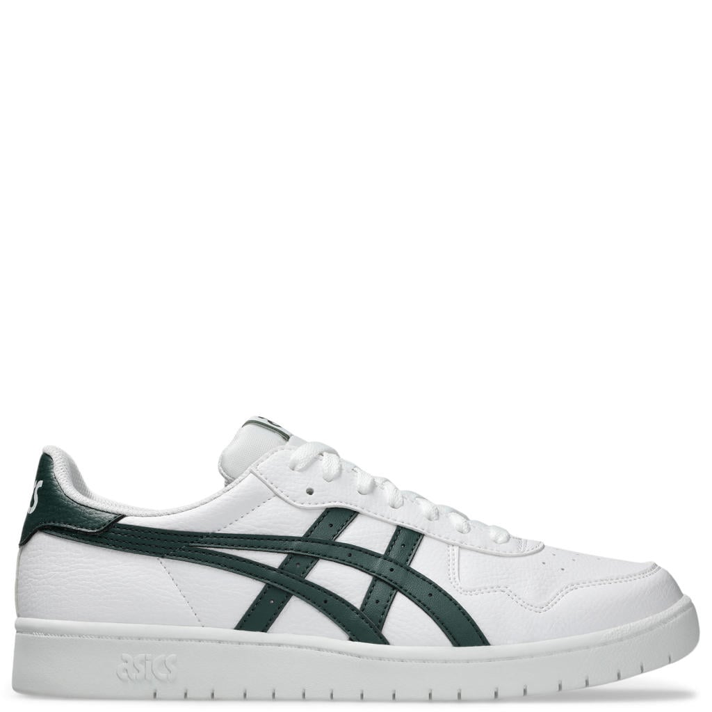Wit en donkergroene heren ASICS Japan S imitatieleren sneakers - met veters