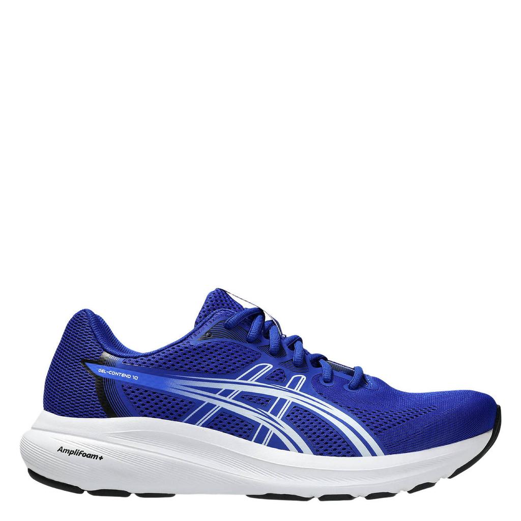 Kobaltblauw en witte heren ASICS Gel-Contend 10 mesh hardloopschoenen - met veters