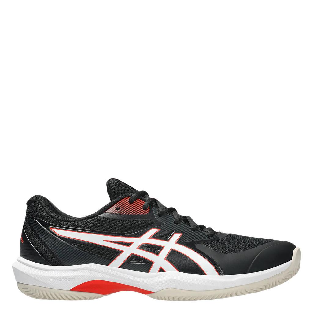 Zwart en rode heren ASICS Game FF Clay OC mesh tennisschoenen - van mesh-pu/voering: mesh/voetbed: eva met veters