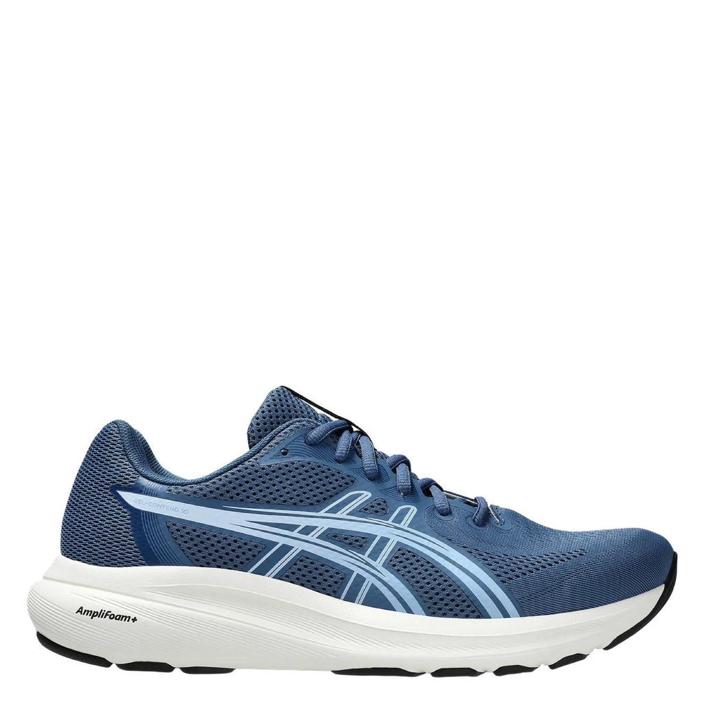 Blauw en lichtblauwe heren ASICS Gel-Contend 10 mesh hardloopschoenen - met veters