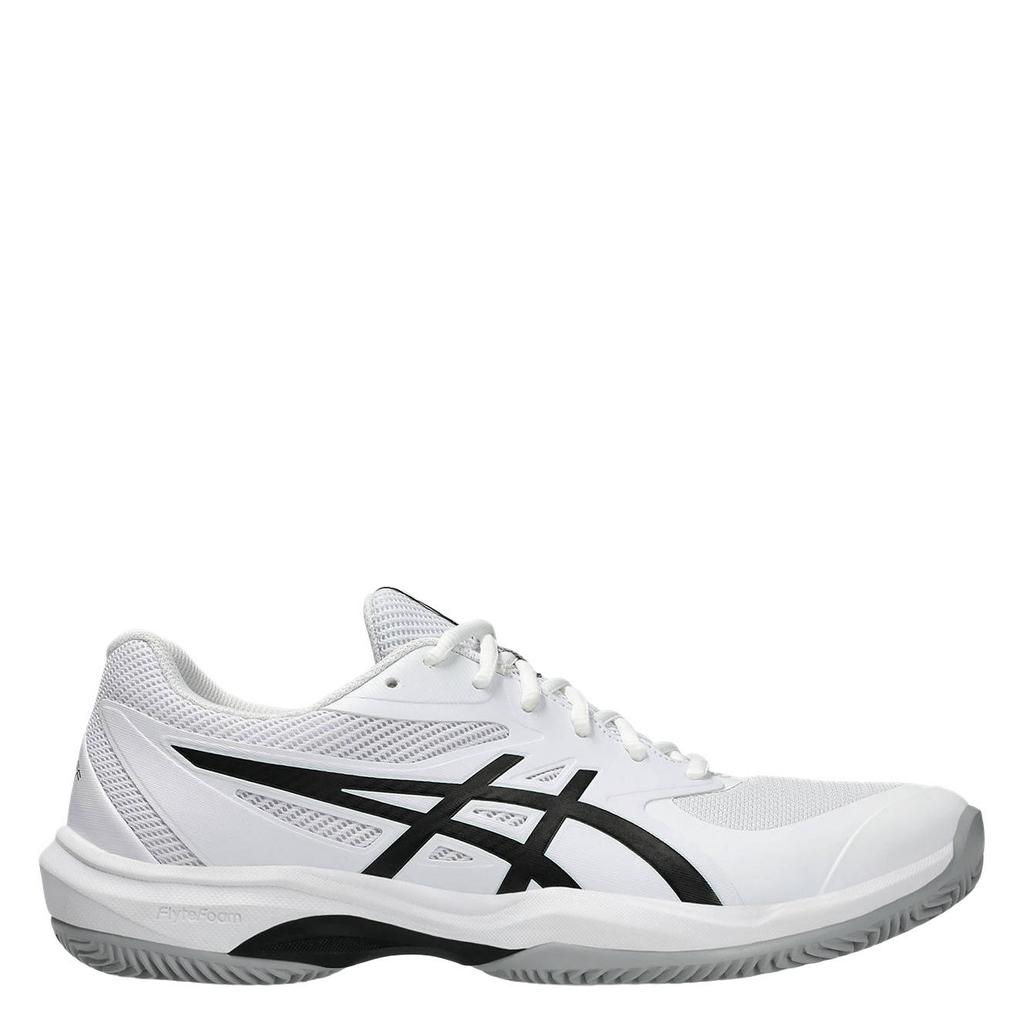 Wit en zwarte heren ASICS Game FF Clay OC mesh tennisschoenen - van mesh-pu/voering: mesh/voetbed: eva met veters