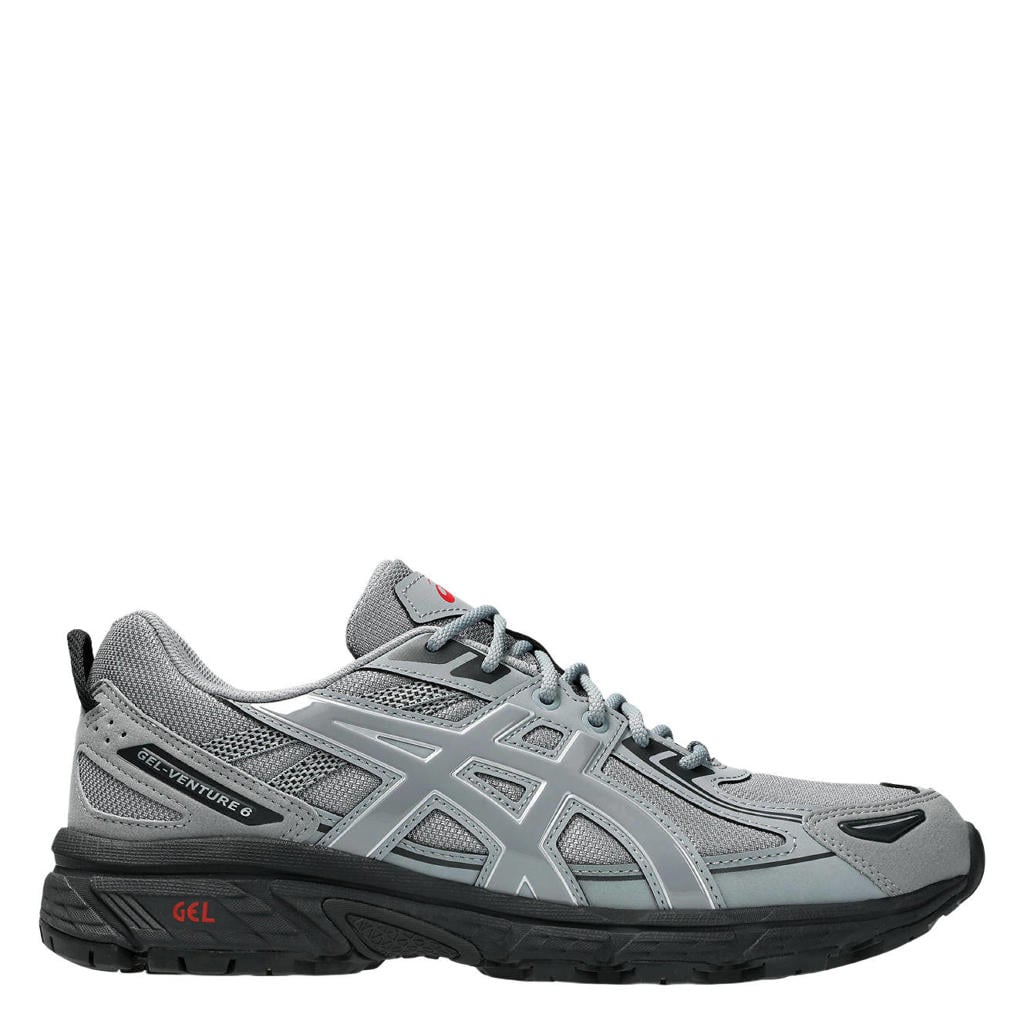 Zilverkleurige unisex ASICS Gel-Venture sneakers - grijs van mesh-pu/voering: mesh/voetbed: eva met veters