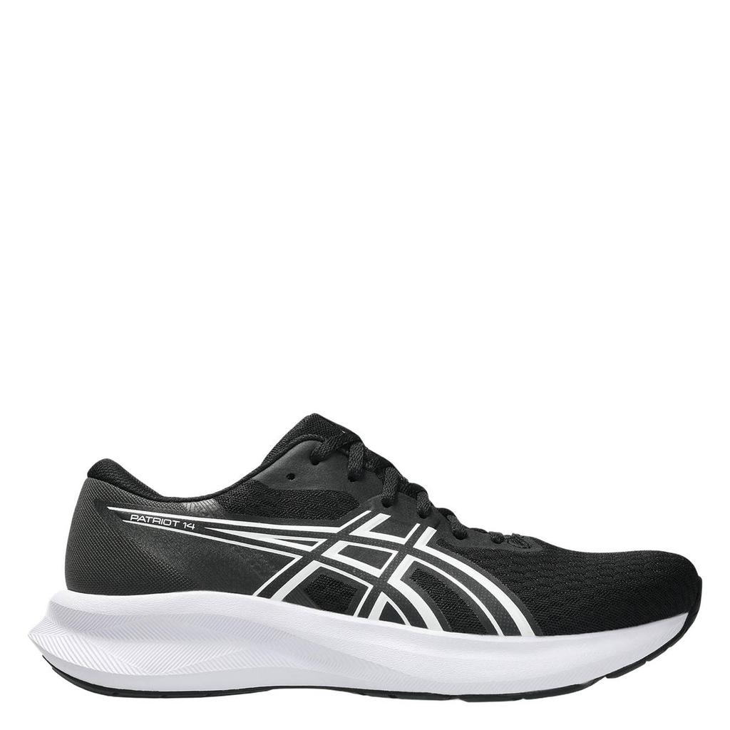 Zwarte dames ASICS Patriot hardloopschoenen van mesh-pu/voering: mesh/voetbed: eva met veters