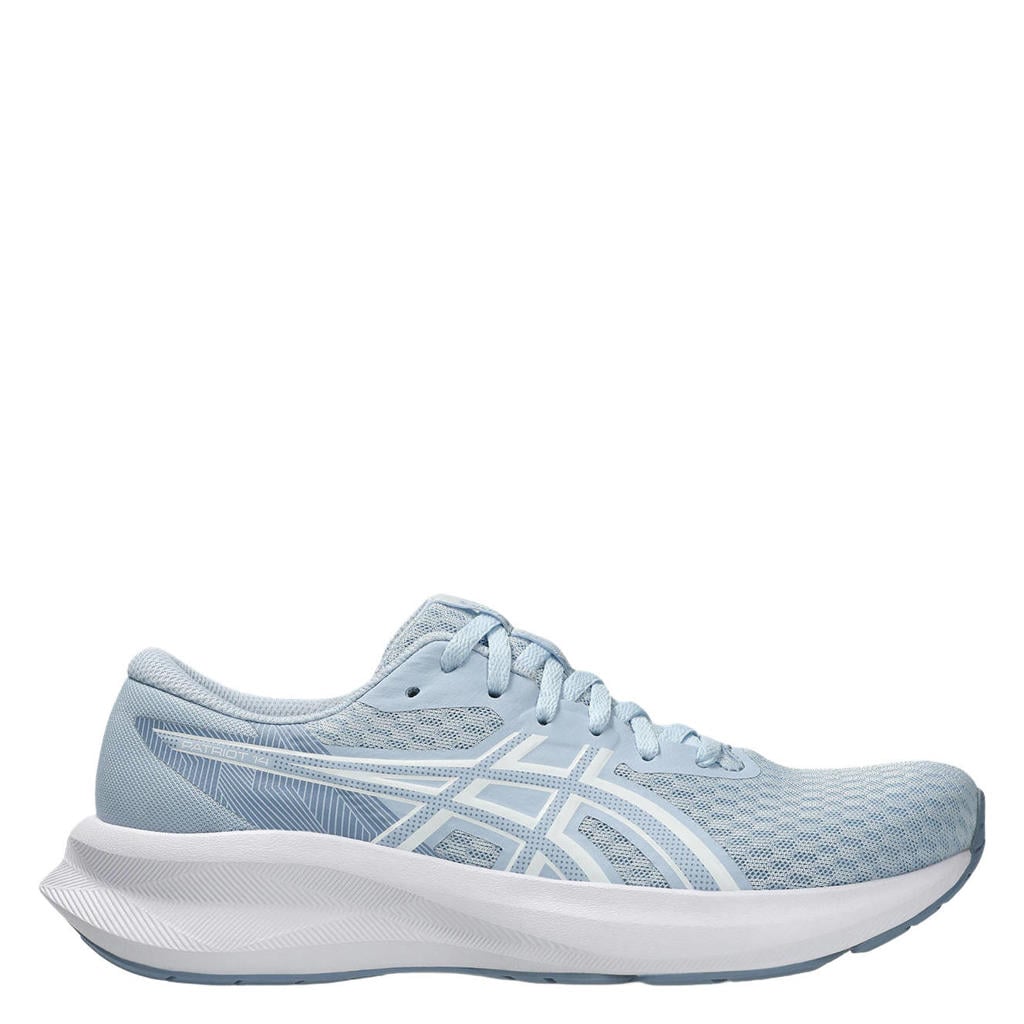 Lichtblauw en witte dames ASICS Patriot 14 hardloopschoenen van mesh-pu/voering: mesh/voetbed: eva met veters