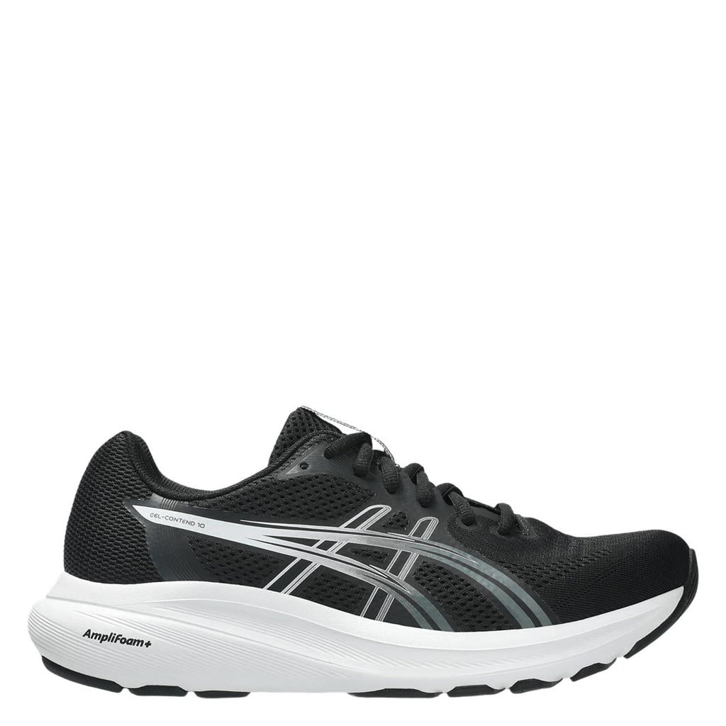Zwart en witte dames ASICS Gel-Contend 10 mesh hardloopschoenen - met veters
