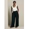 LOLALIZA wide leg fit broek met knoopdetail - zwart