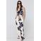 Mango wide leg regular waist gebloemde broek - ecru