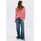 Mango lyocell gebloemde blouse met lange mouwen - roze