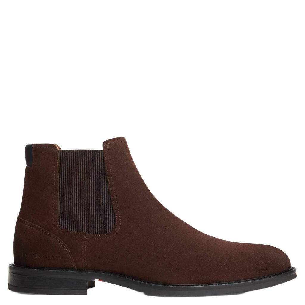 Bruine heren Tommy Hilfiger suède chelsea boots - met elastische inzet