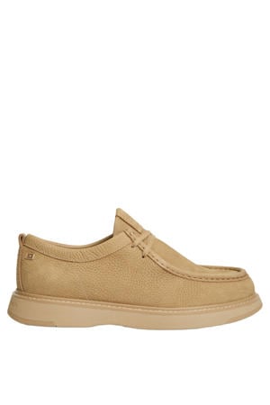 suède veterschoenen - beige