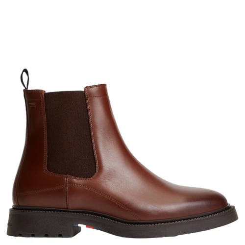 Tommy Hilfiger leren chelsea boots bruin