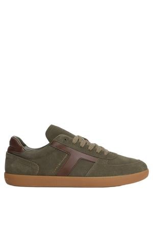 suède sneakers - olijfgroen