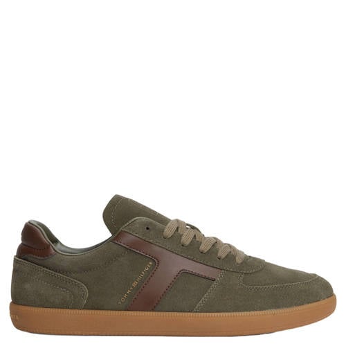 Tommy Hilfiger suède sneakers olijfgroen