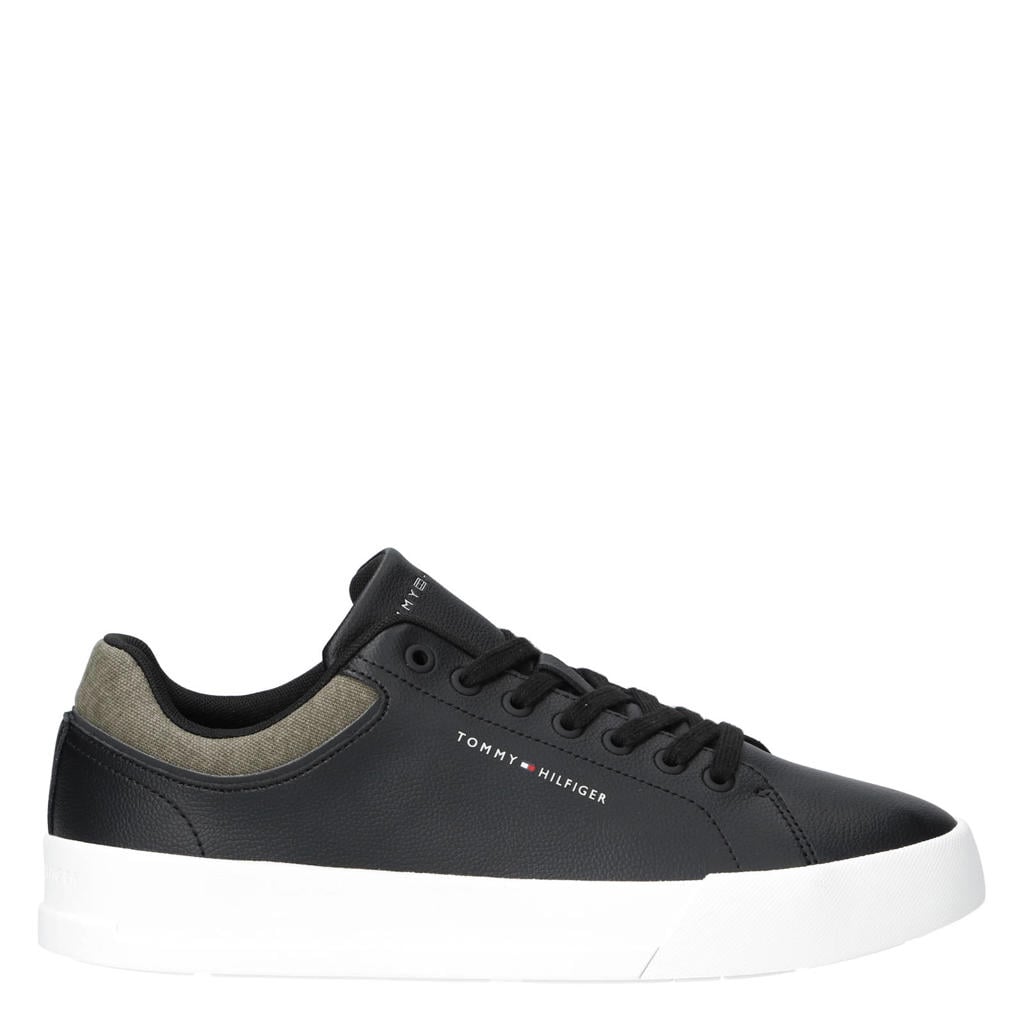 Tommy Hilfiger leren sneakers - zwart