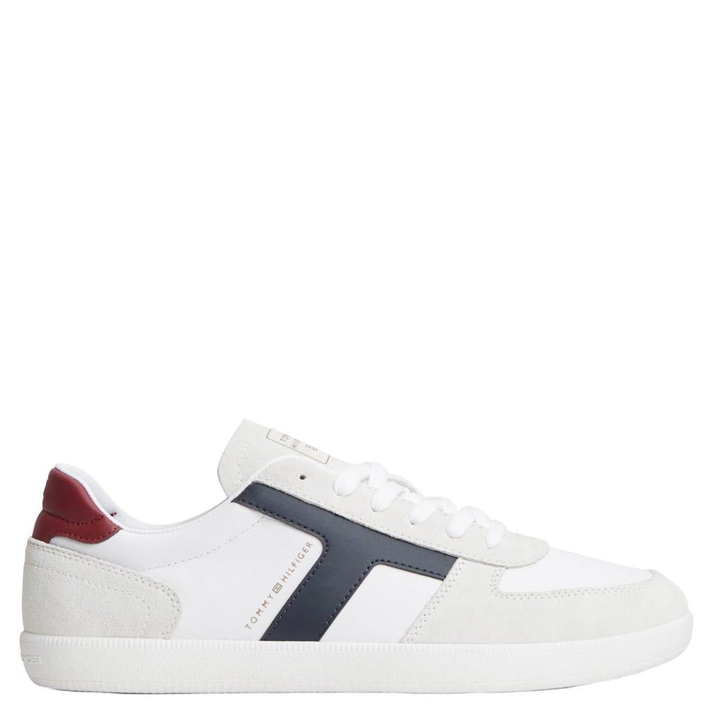 Witte heren Tommy Hilfiger leren sneakers - met veters