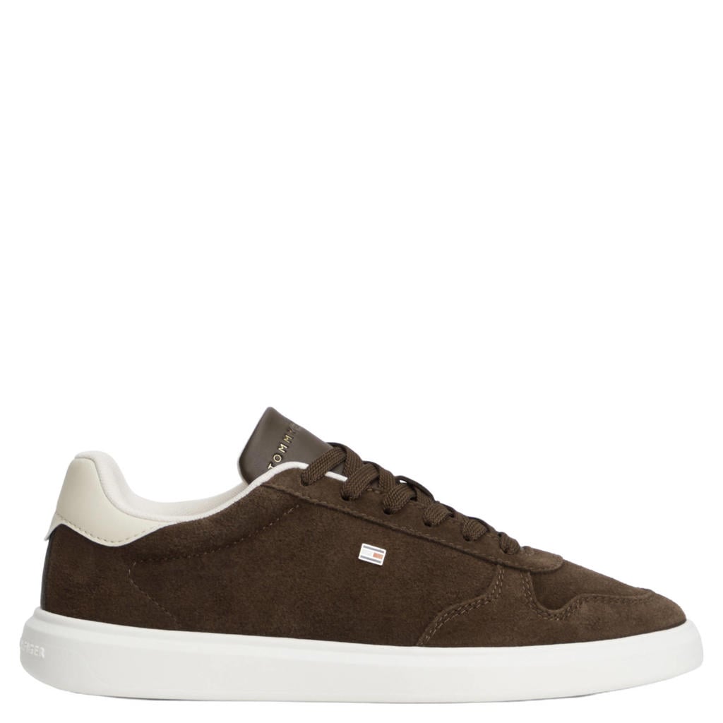 Bruine dames Tommy Hilfiger suède sneakers met logo -
