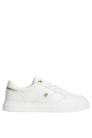 leren sneakers met logo - wit
