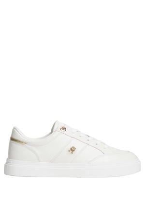 leren sneakers met logo - wit