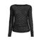 Anytime mesh top met polkadotprint zwart