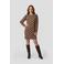 Anytime midi jurk met polkadotprint bruin/blauw