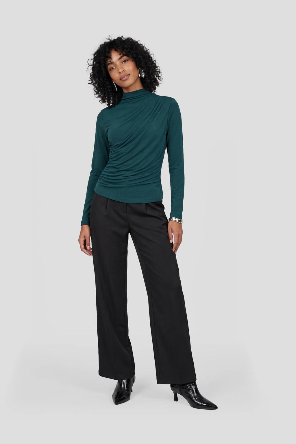 Ruby gedrapeerde jersey top donkergroen