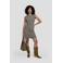 Ruby midi jurk met plooien detail grijs