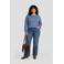 GREAT LOOKS crinkle top met opengewerkte details blauw