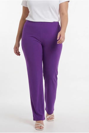 straight regular waist broek paars