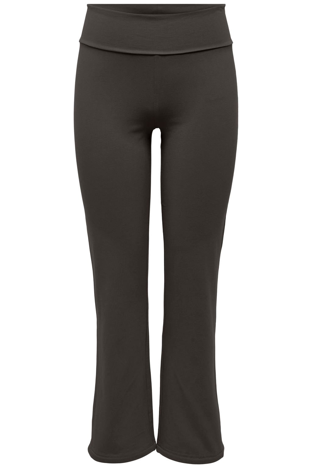 Bruine dames ONLY PLAY sportlegging van katoen met flared pijpen, regular waist en elastische tailleband