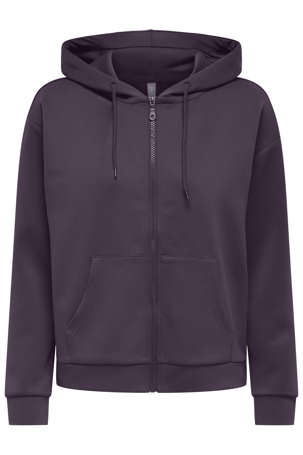 Paarse dames ONLY PLAY sportvest van polyester met lange mouwen, capuchon en ritssluiting