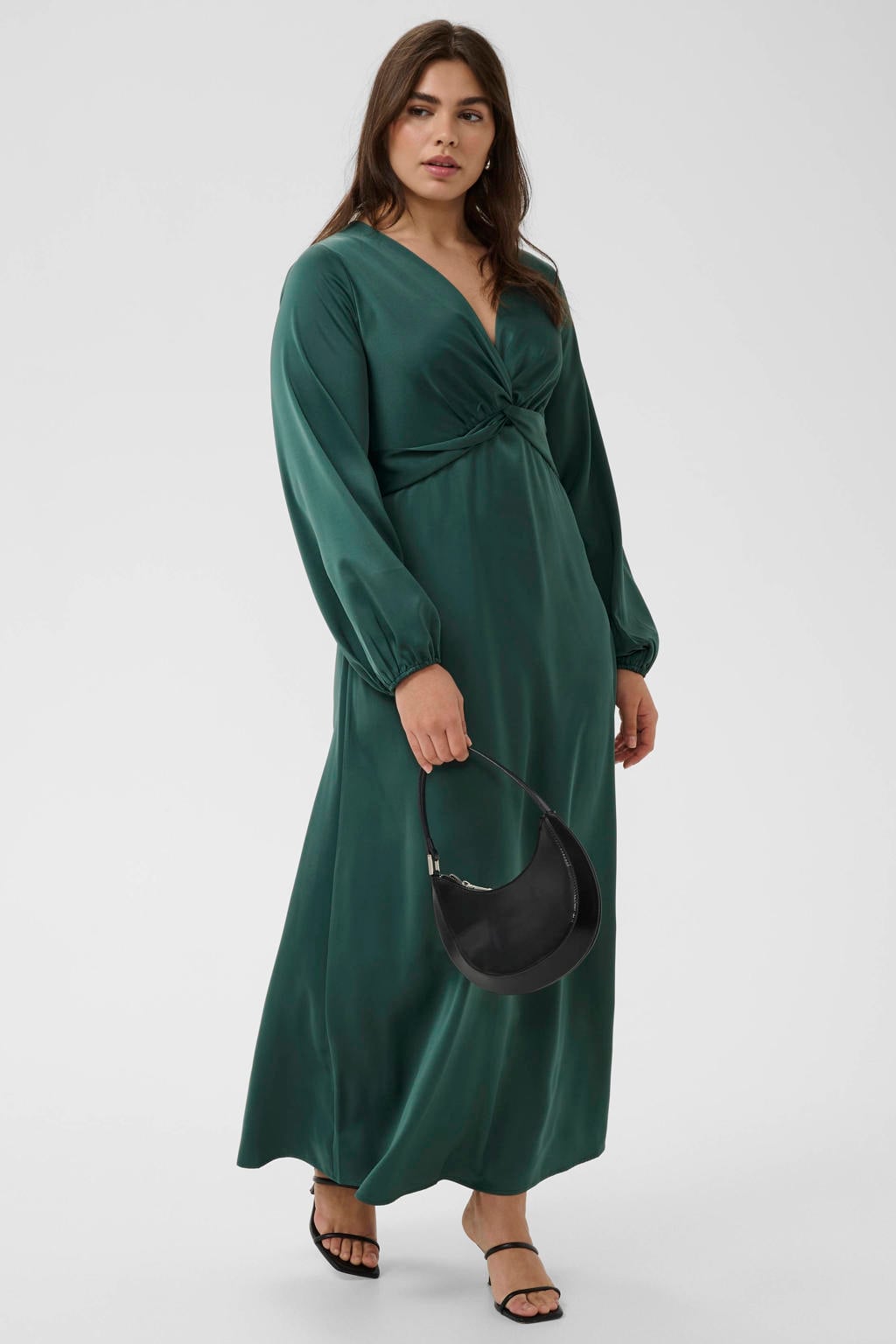 Kaffe Curve maxi avondjurk Plus Size - donkergroen