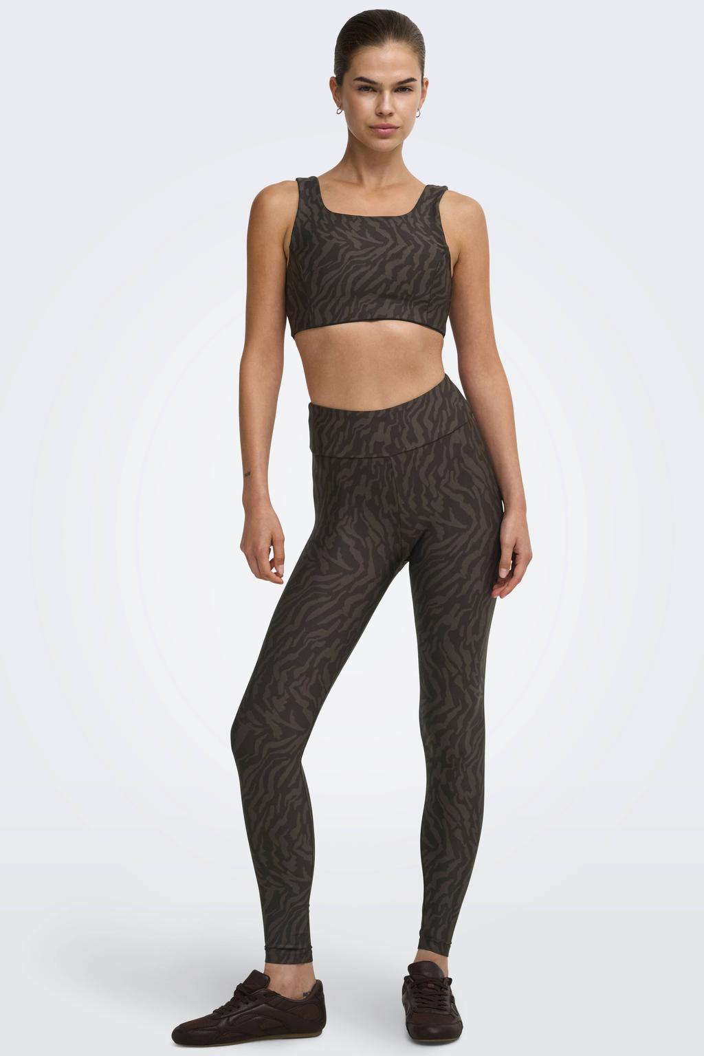 Bruine dames ONLY PLAY sportlegging van polyester met slim fit en regular waist