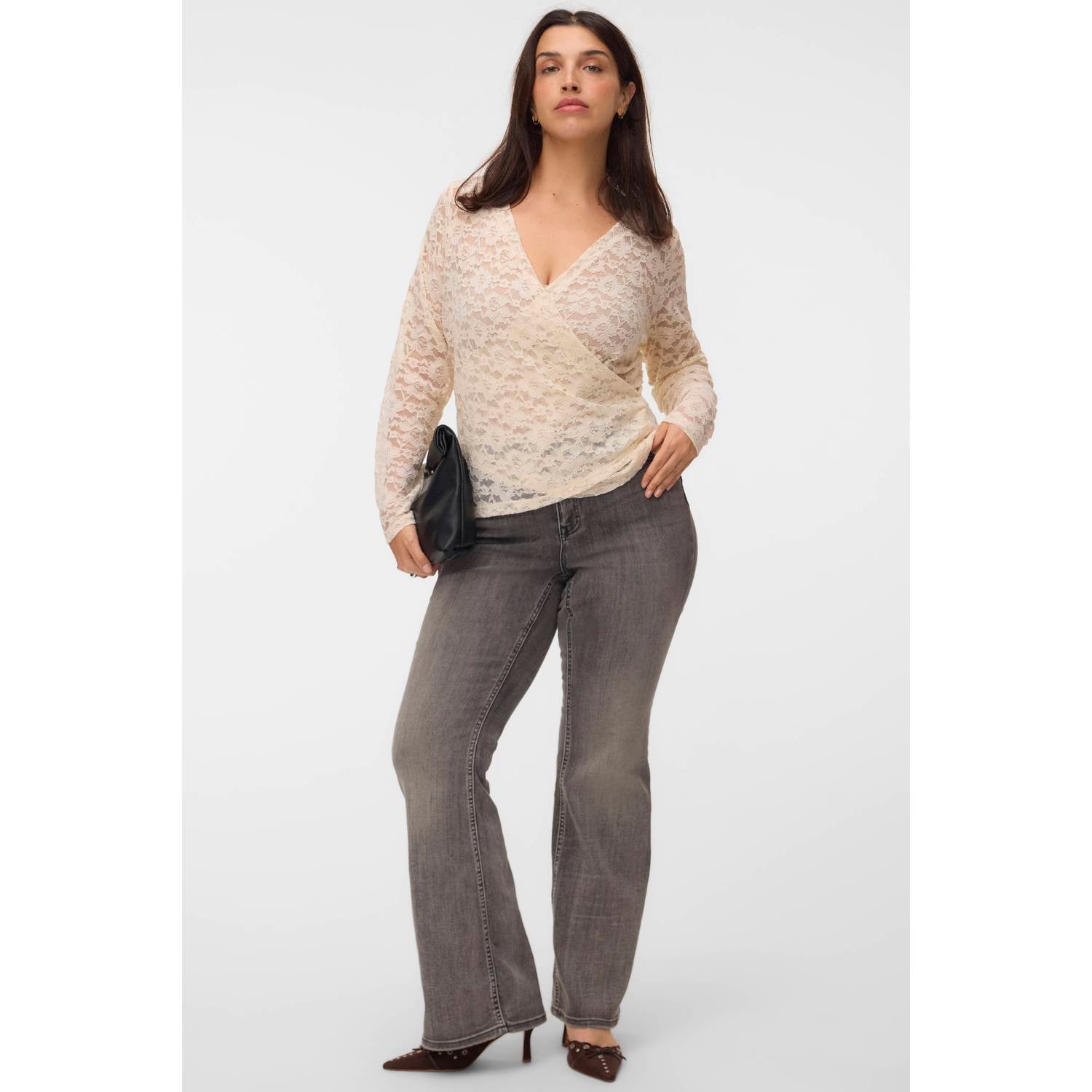 VERO MODA CURVE Plus Size flared jeans grey denim