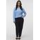 VERO MODA CURVE rechtvallende gebreide trui Plus Size - blauw